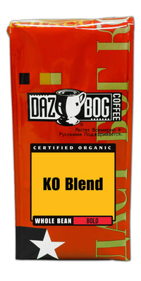Dazbog Coffee | Organic KO Blend | Whole Bean Coffee | 11 oz. | Dark Roast Flavor | Full-Bodied, Smoky, Pungent Blend | Intense & Lively | Heavenly Rich | Vacuum Sealed Freshness