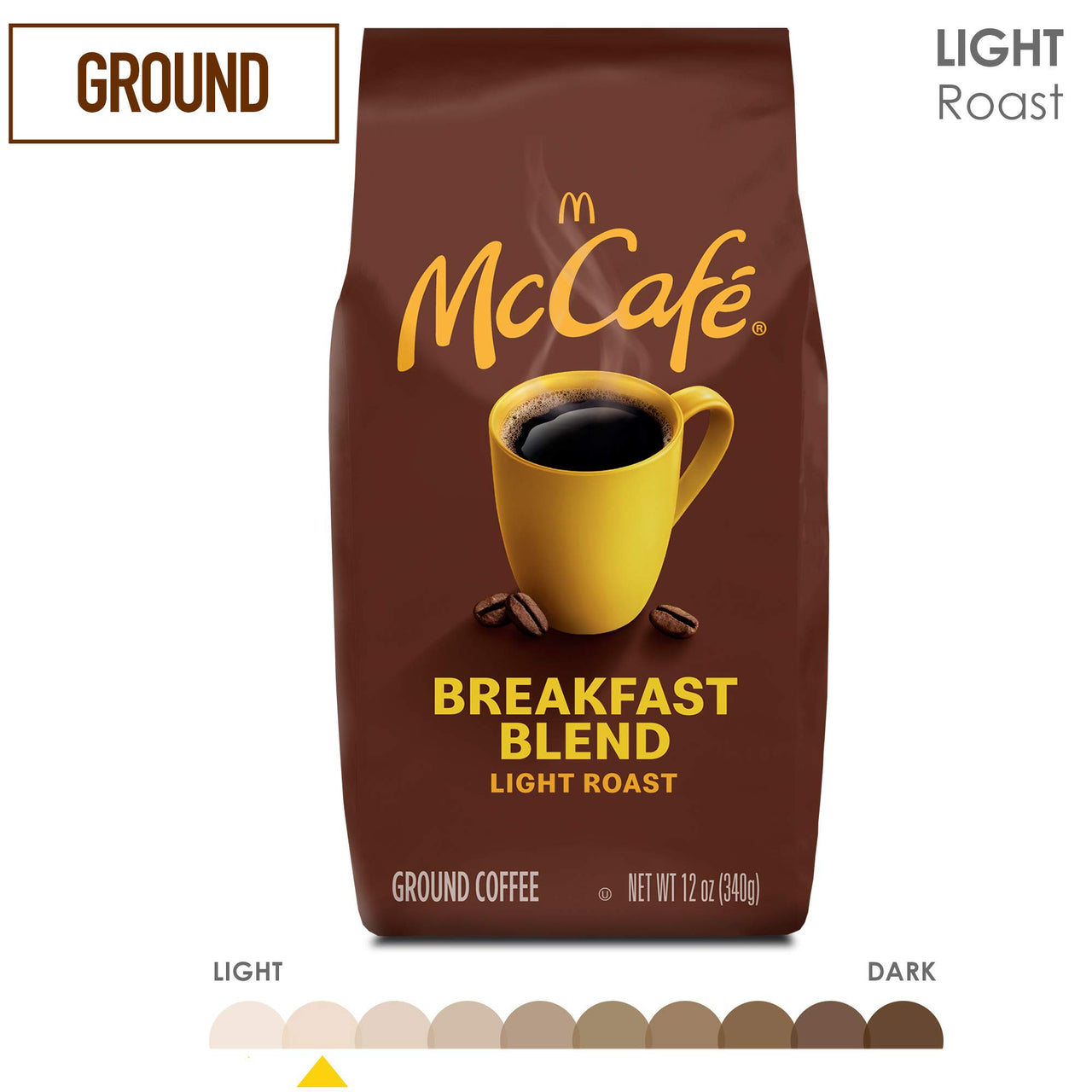 McCafe Breakfast Blend, Light Roast Ground Coffee, 12 oz Bag