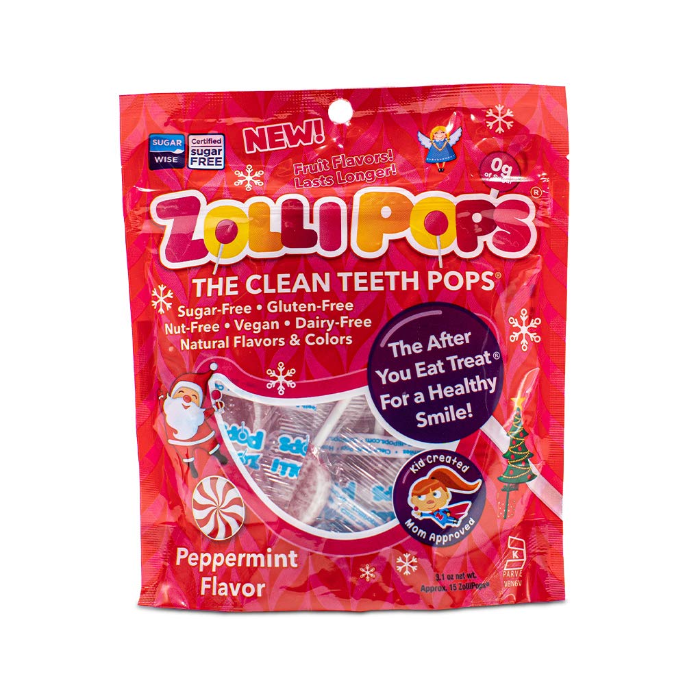 Zollipops - Holiday Peppermint Pack - Clean Teeth Lollipops, 3.1 Oz