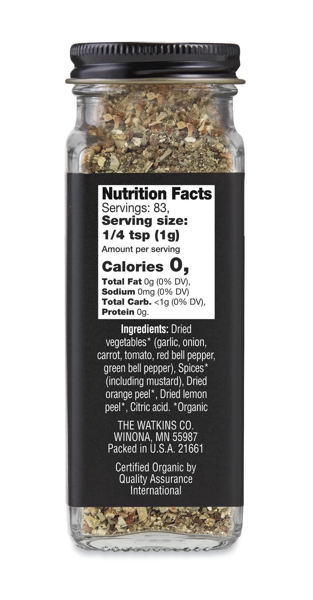 Watkins Gourmet Organic Spice Jar, Organic Garlic Herb, 2.9 Oz. Jar, 1 Count
