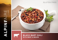 Alpine Black Bart Chili with Beef & Beans Freeze-Dried/Dehydrated Entre Meal Pouch, Just-add-Water, 2-Servings per Pouch, Gluten-Free, 25g of Protein per Serving