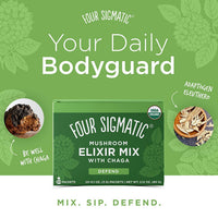 Chaga Mushroom Elixir by Four Sigmatic | Coffee Alternative with Organic Chaga Mushroom Powder, Rose Hips & Mint | Immune Support & Overall Wellness | Pack of 20