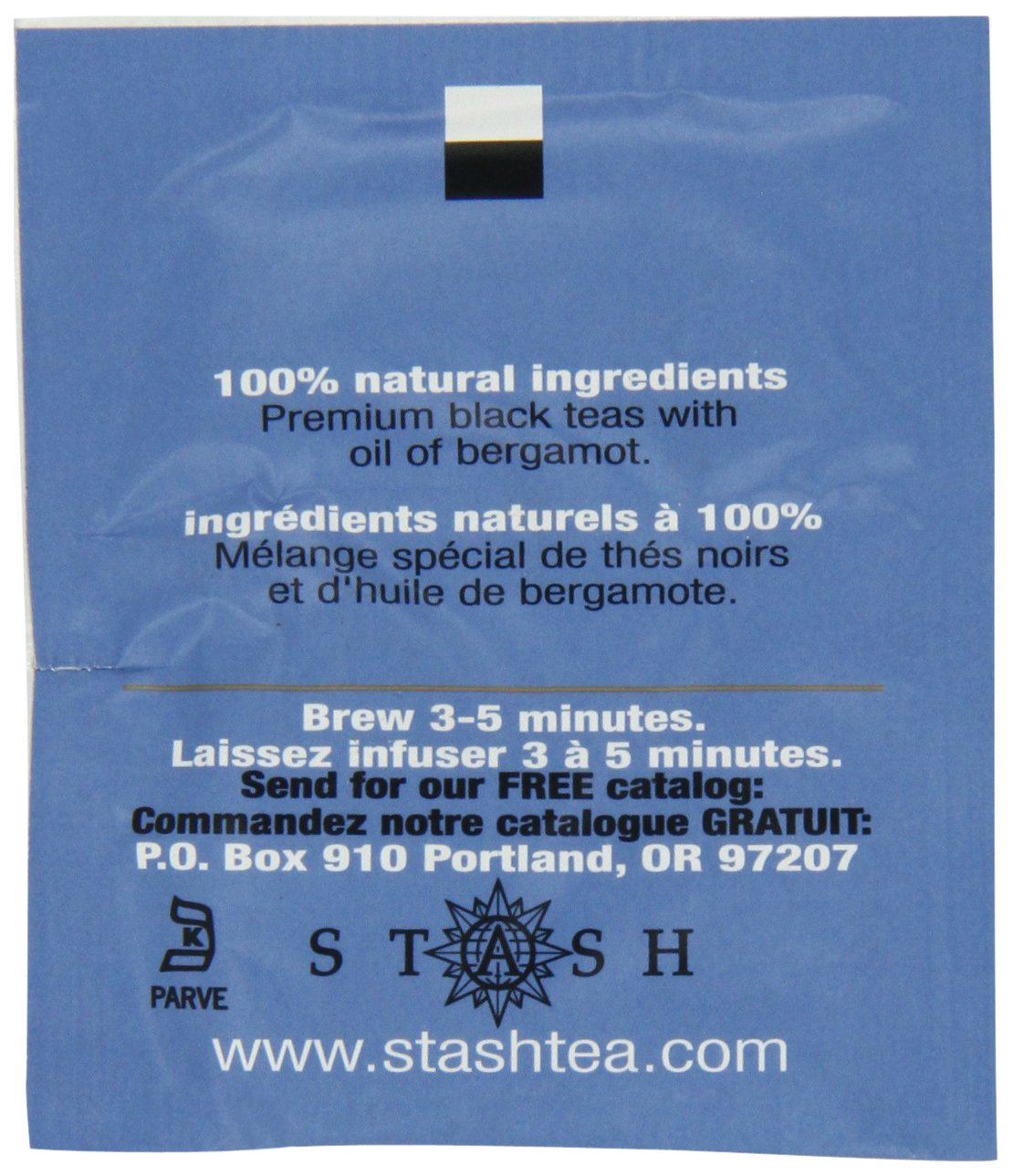 Stash Tea Double Bergamot Earl Grey Black Tea, Box of 100 Tea Bags