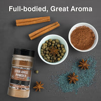 Soeos Chinese Star Anise Powder 2.6 oz (74g), Ground Chinese Star Anise Seeds, Dried Anise Star Spice, Star Anise Bulk, Anise Star. Non-GMO Verified, Great for Baking and Tea, Anis Estrella., Brown