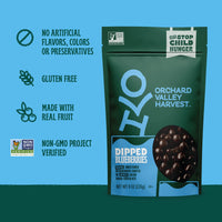 Orchard Valley Harvest Dark Chocolate Dipped Blueberries, 1 Pack (8oz), Made With Real Sweetened Blueberries, Gluten Free, Non-GMO, Stand Up Bag