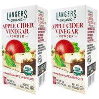 Langer's  Organic Apple Cider Vinegar Powder Sticks, Pomegranate Hibiscus, Pack Of 20, 1 Ounce (Pack of 1)