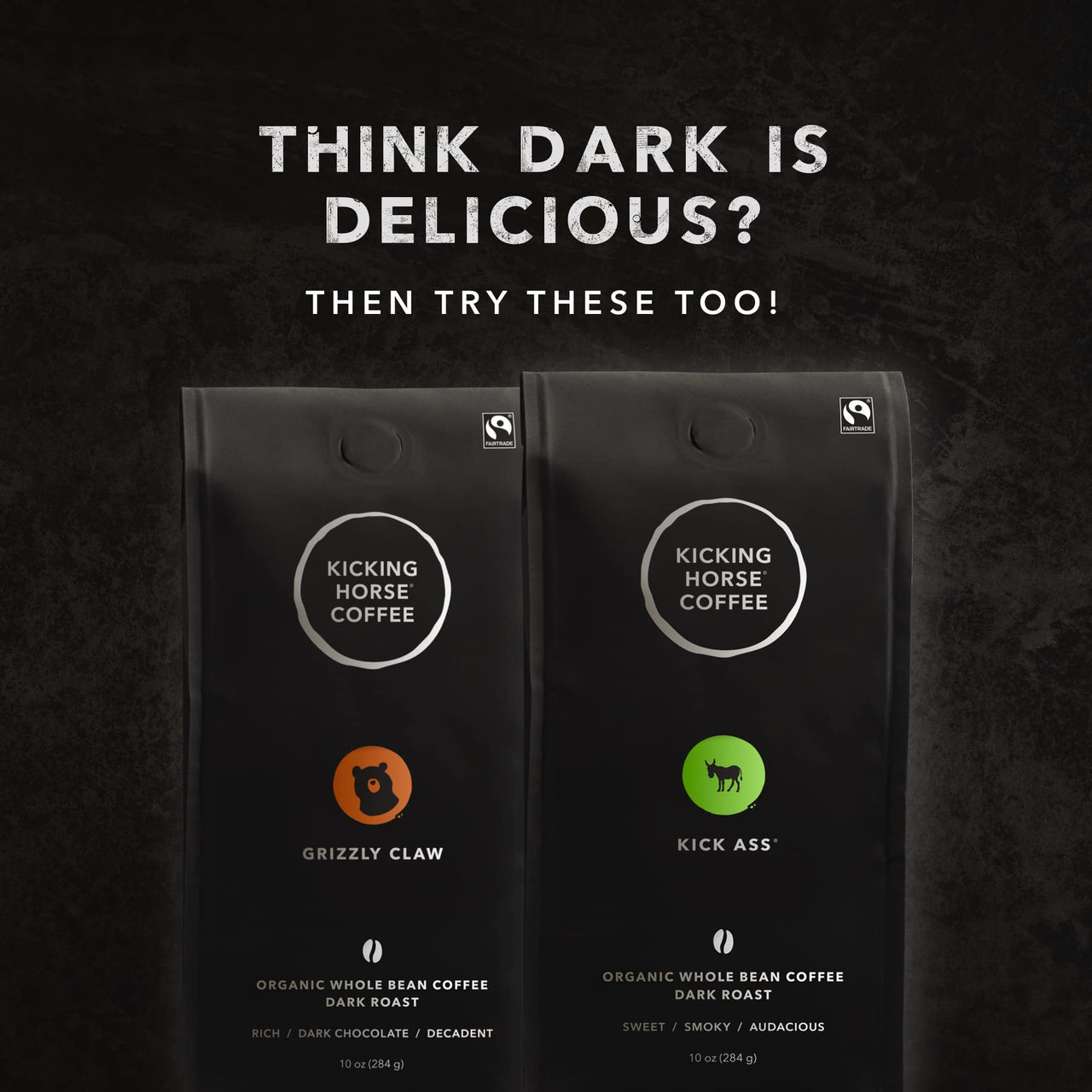 Kicking Horse Coffee, 454 Horse Power, Dark Roast, Whole Bean, 10 oz - Certified Organic, Fairtrade, Kosher Coffee