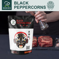 Soeos Whole Black Peppercorns, 8 oz, Grade AAA, Black Peppercorns for Grinder Refill, NON-GMO, KOSHER CERTIFIED, Whole black Peppercorns Bulk, 8 oz.