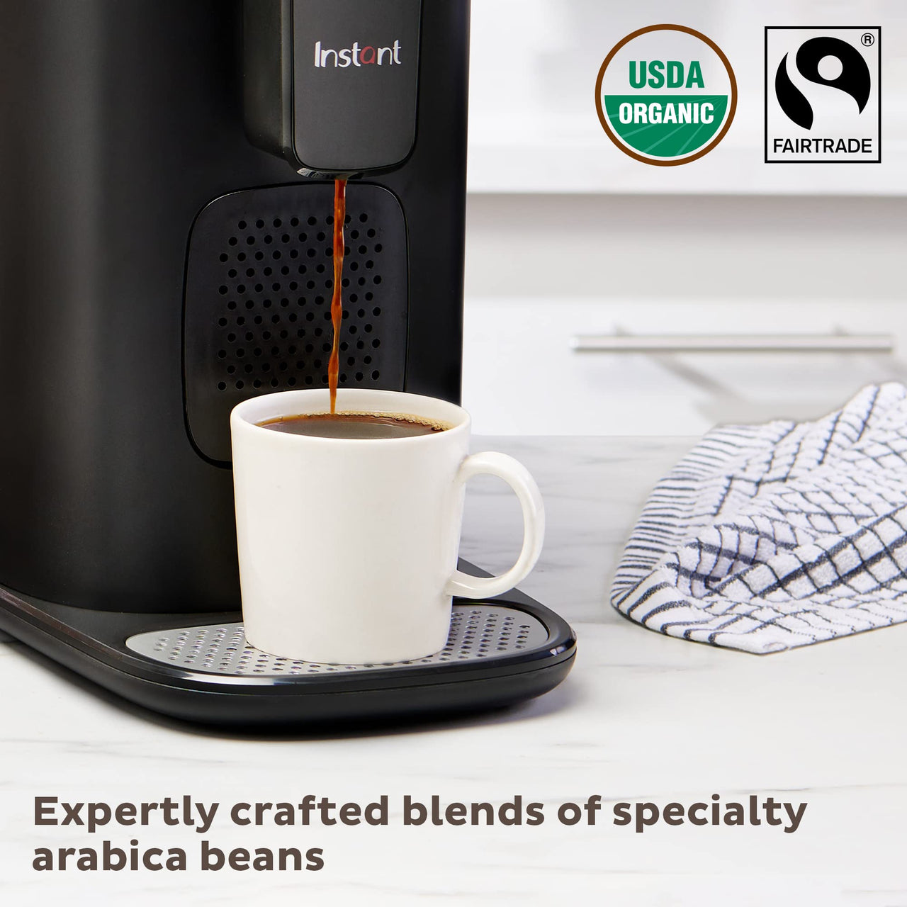 Instant Compostable Espresso Capsules, Leggero Light Roast, 10 Plant-based Capsules, From the Makers of Instant Pot, Eco-Friendly, 100% Organic, Arabica Espresso Capsules with Compostable Inner Bag