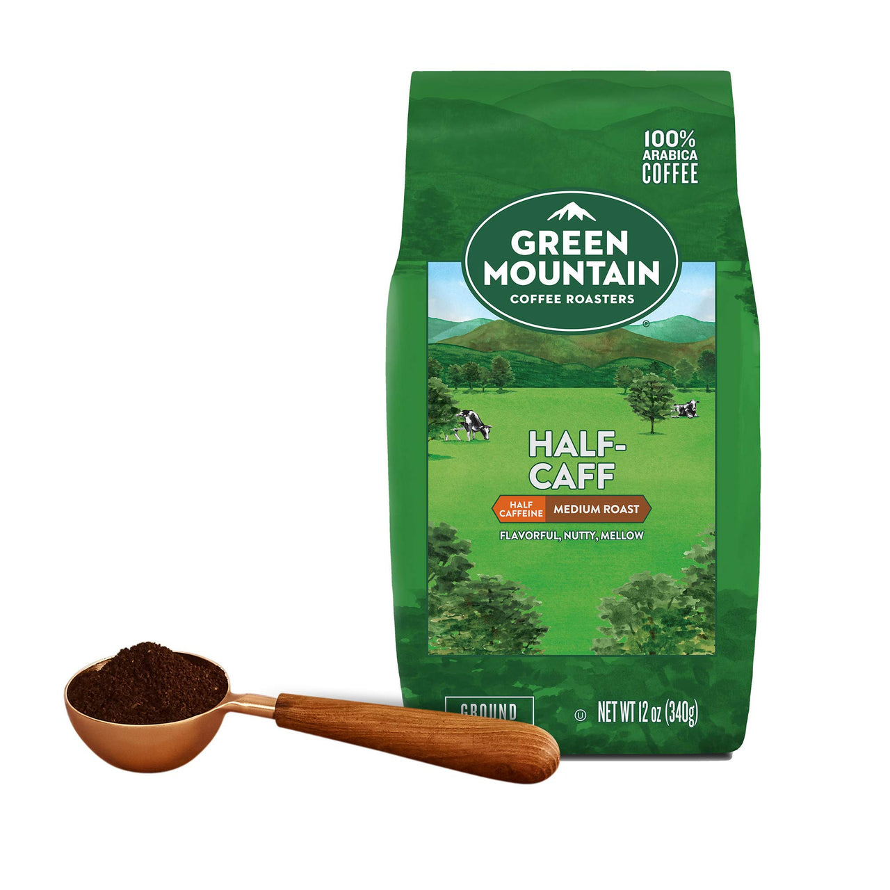 Green Mountain Coffee Half Caff Keurig Single-Serve K Cup Pods, Medium Roast Coffee, Bagged 12oz., Half Caff, 12 Oz