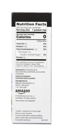 Happy Belly Zero Calorie Blue Aspartame Sweetener, 230 Count (Previously Sugarly Sweet)