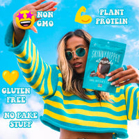 SkinnyDipped Dark Chocolate Cocoa Almonds, Healthy Snack, Plant Protein, Gluten Free, 0.46 oz Mini Bags, Pack of 24