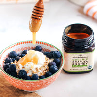 Wedderspoon Raw Organic Manuka Honey KFactor 16+, 8.8 Oz, Unpasteurized, Genuine New Zealand Honey, Multi-Functional, Non-GMO Superfood, Organic Kfactor, Traceable from Our Hives to Your Home