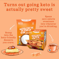 MONK FRUIT IN THE RAW, Natural Monk Fruit Sweetener w/Erythritol, Sugar-Free, Keto, Gluten Free, Zero Calorie, Low Carb, Vegan Sugar Substitute, 200 Count Packets (Pack of 2)