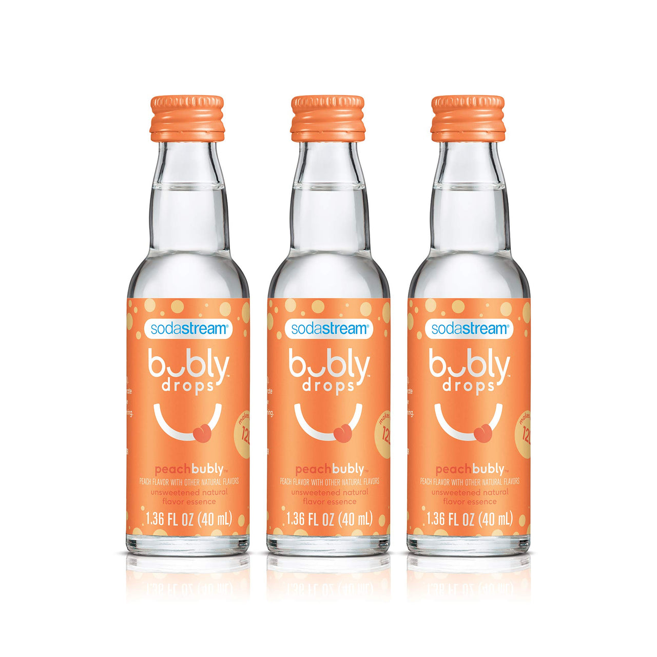 SodaStream bubly Drops, Peach, 1.36 Fl Oz (Pack of 3)