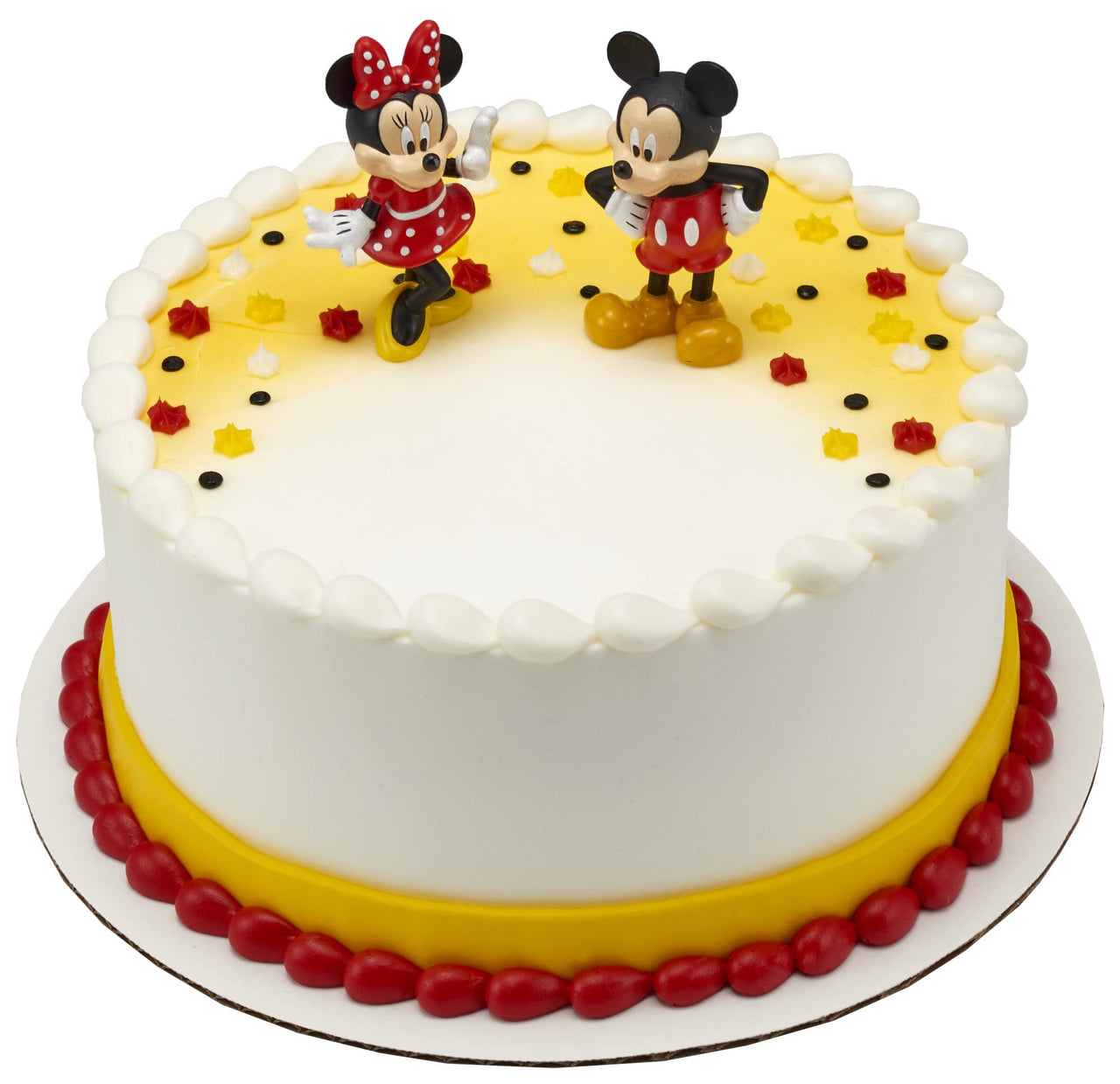 DecoSet Disney Mickey Mouse and Minnie Mouse Cake Topper, 2-Piece Topper Set, Durable Food-Safe Plastic