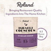 Roland Foods Tuscan Herb Israeli Couscous, Sourced in the USA, 6.3-Ounce Pouch