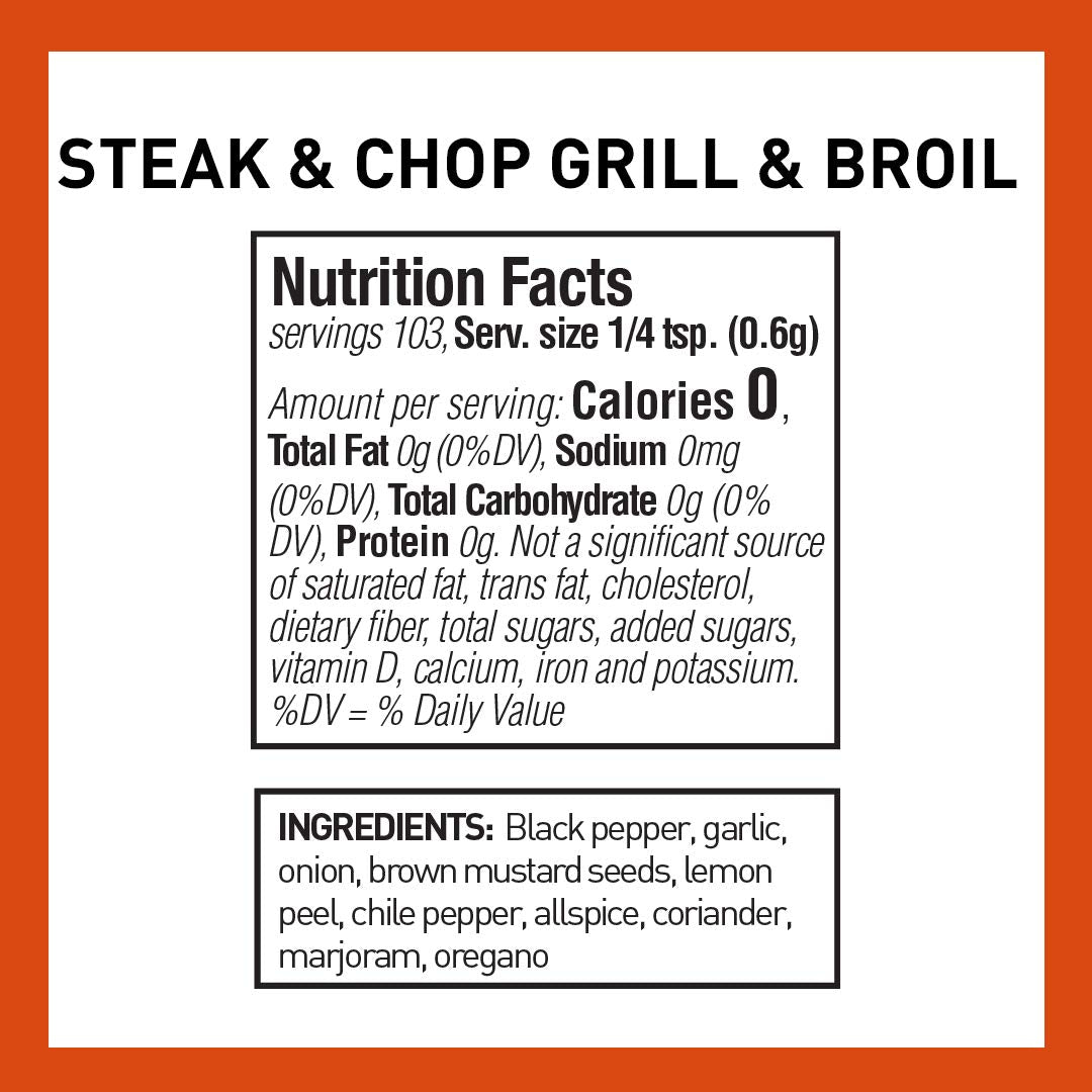 Spice Hunter The Steak Chop Grill Broil Blend Jar, Black Pepper, 2.2 Ounce