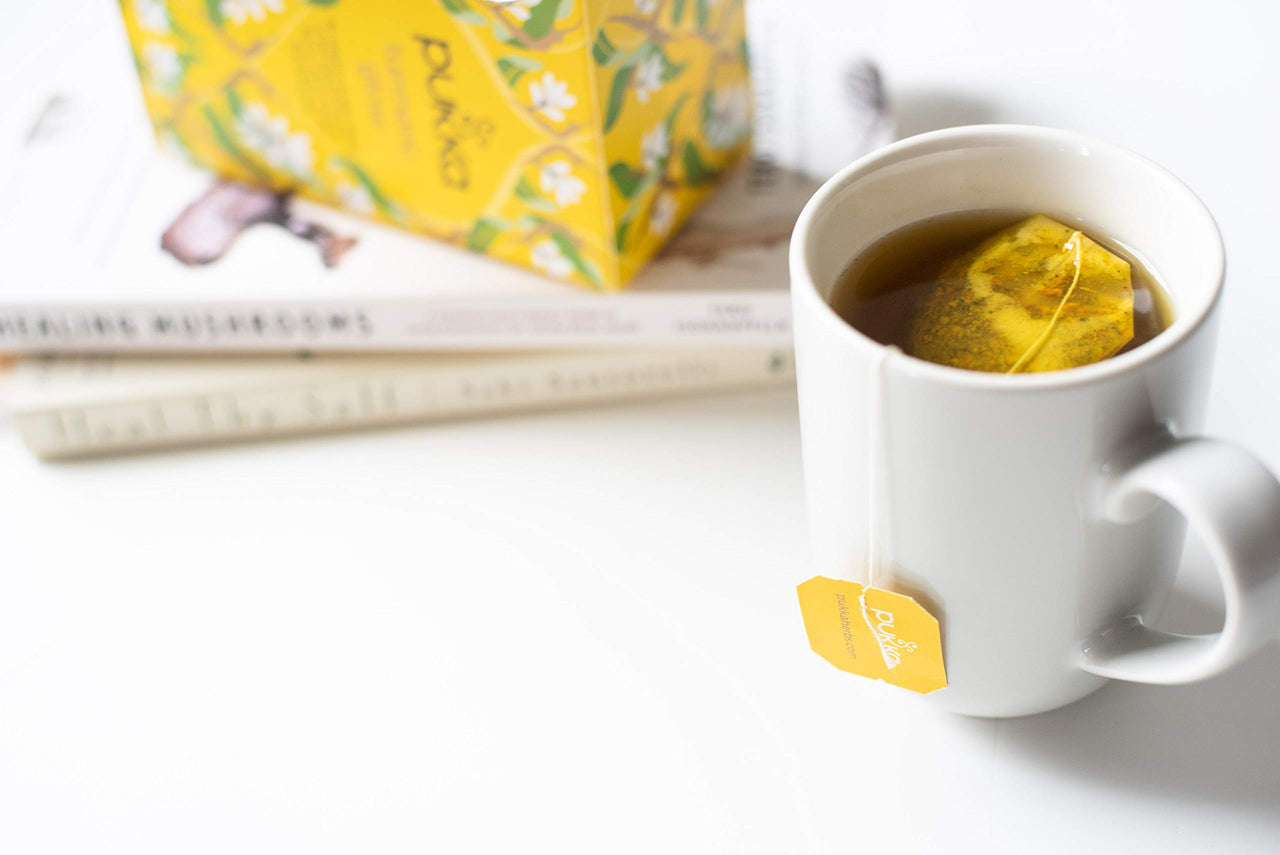Pukka Organic Tea Bags, Turmeric Glow Herbal Whole Leaf Green Tea with Lemon, Perfect for Inner Radiance, 20 Count (Pack of 3) 60 Tea Bags