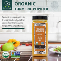 Soeos Organic Turmeric Powder 10oz (284g), Non-GMO Verified, Natural Curcumin, Lab Tested for Purity, Sealed Package To Keep Turmeric Fresh
