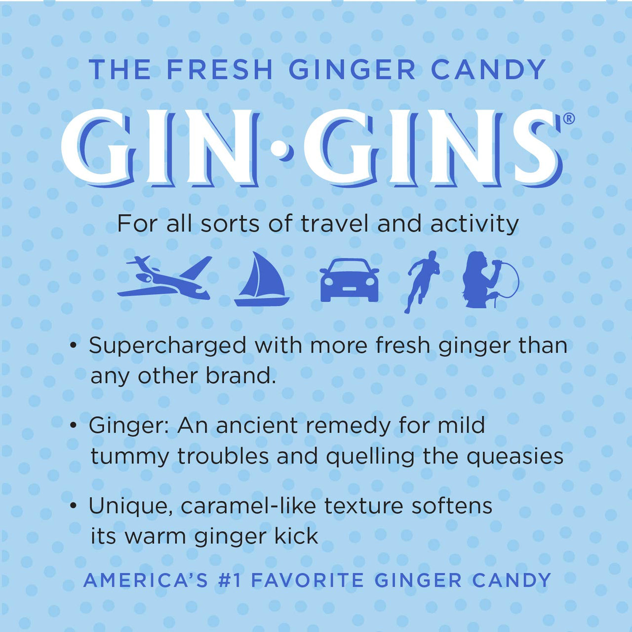 GIN GINS Super Strength Chewy Ginger Candy by The Ginger People - Anti-Nausea and Digestion Aid, Individually Wrapped Healthy Candy - Super Strength Ginger Flavor, Large 1 lb Bag (16 oz) - Pack of 1