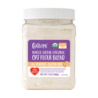 Oatsome Organic Oat Flour Blend, Whole Grain, Gluten-Free, All Purpose Flour for Baking, Vegan, 14 oz