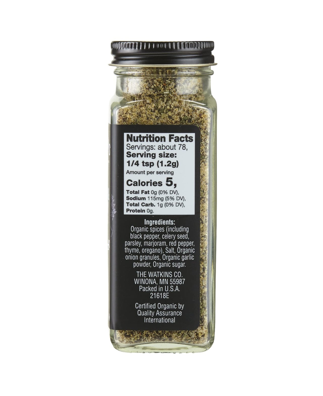 Watkins Gourmet Organic Spice Jar, Seafood & Poultry Seasoning, 3oz