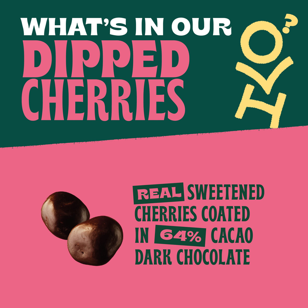 Orchard Valley Harvest Dark Chocolate Dipped Cherries, 1 Pack (8oz), Made With Real Sweetened Cherries, Gluten Free, Non-GMO, Stand Up Bag