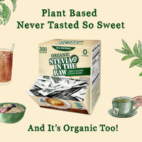 Organic Stevia In The Raw, Plant Based Zero Calorie Natural Sweetener, No Added Flavors or erythritol, Sugar Substitute, Sweetener for Coffee, Hot & Cold Drinks, Non-GMO, Vegan, Gluten-Free, 300 Count Packets (Pack of 1)