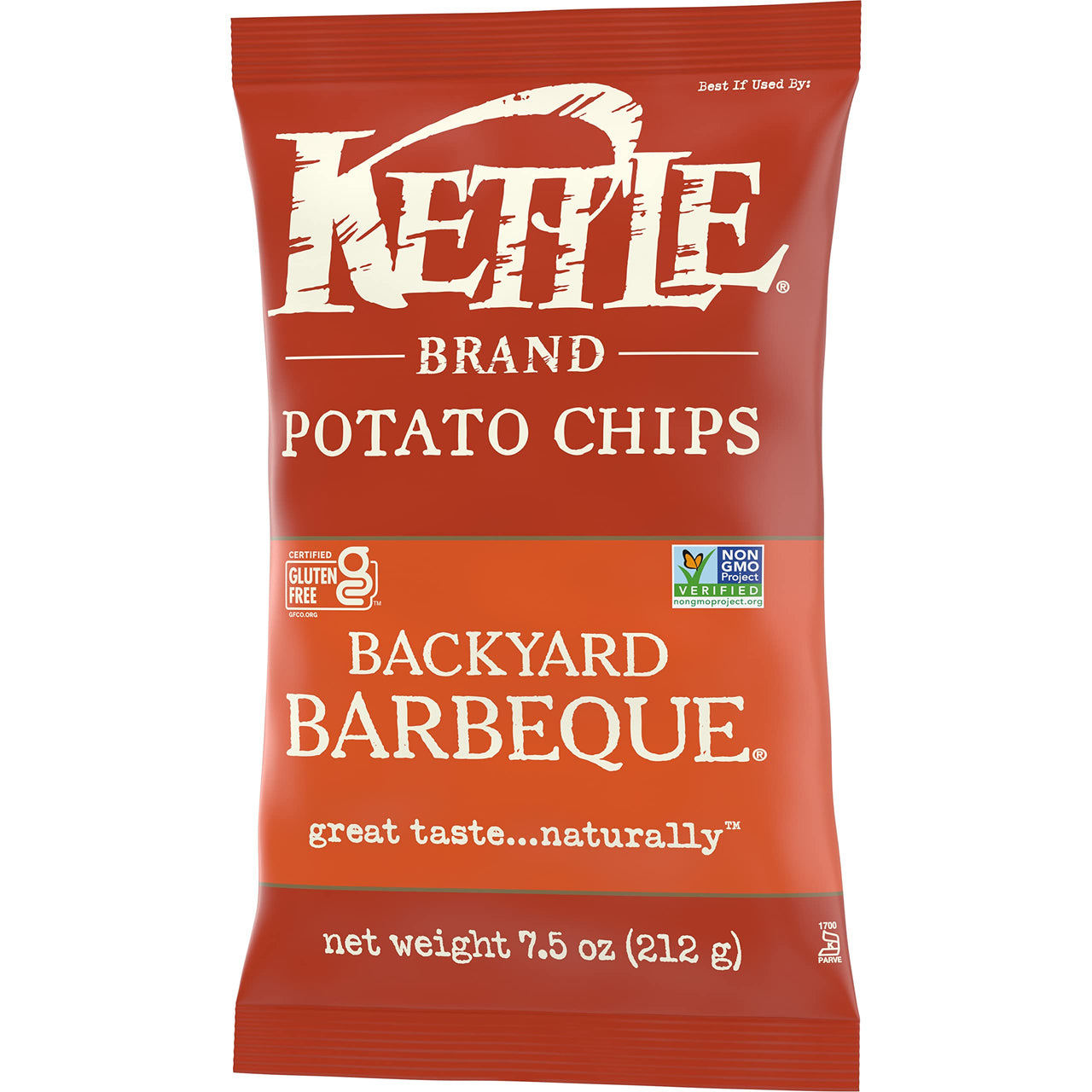 Kettle Brand Backyard Barbeque Kettle Potato Chips, Gluten-Free, Non-GMO, 7.5 oz Bag