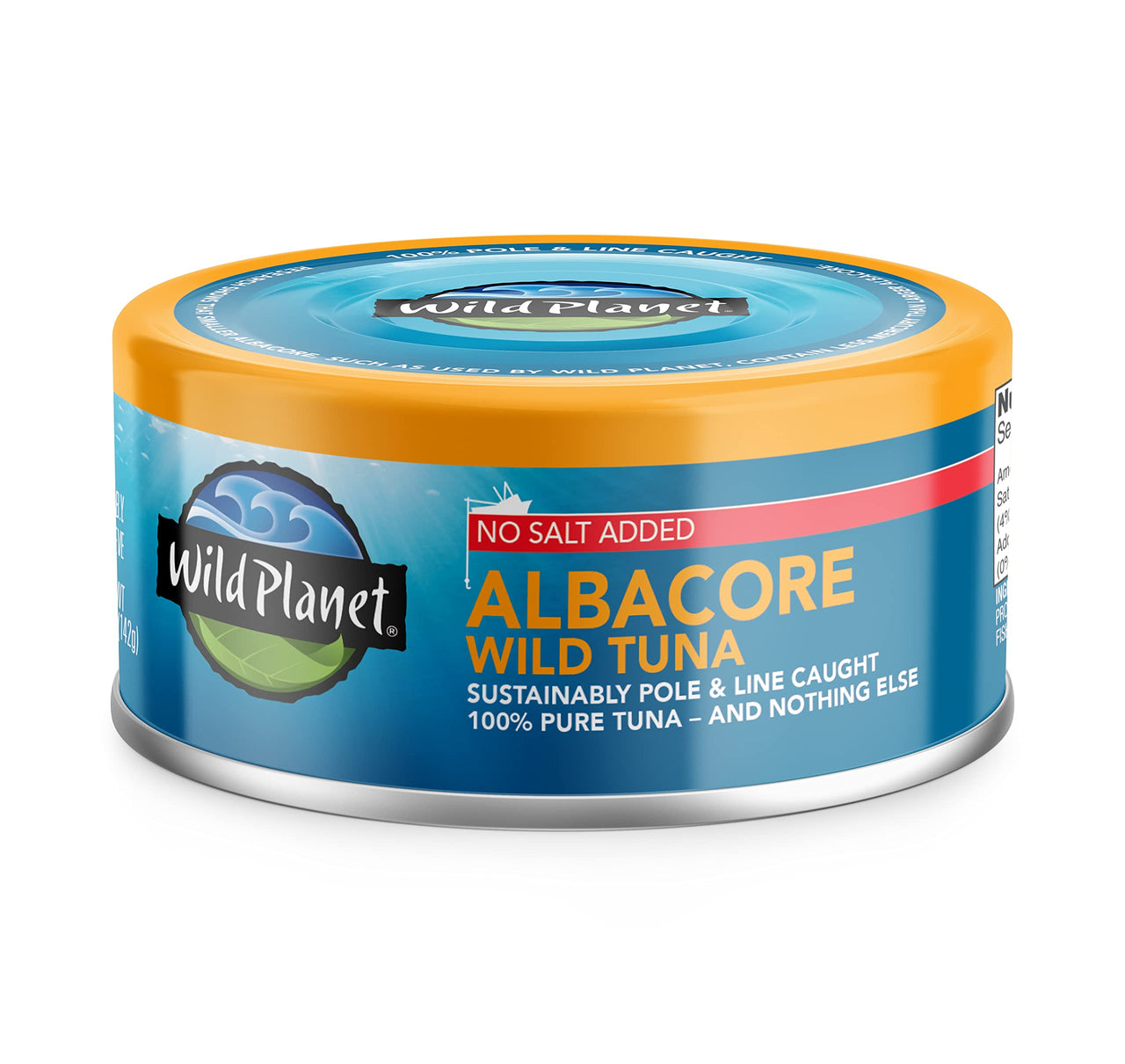Wild Planet Wild Albacore Tuna, No Salt Added, Canned Tuna, Sustainably Caught, Non-GMO, Kosher, Gluten Free, Keto and Paleo 5 Ounce, Single Unit/Can