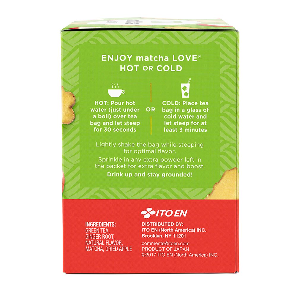 Matcha Love Japanese Matcha + Apple + Ginger, 60 Premium Tea Bags