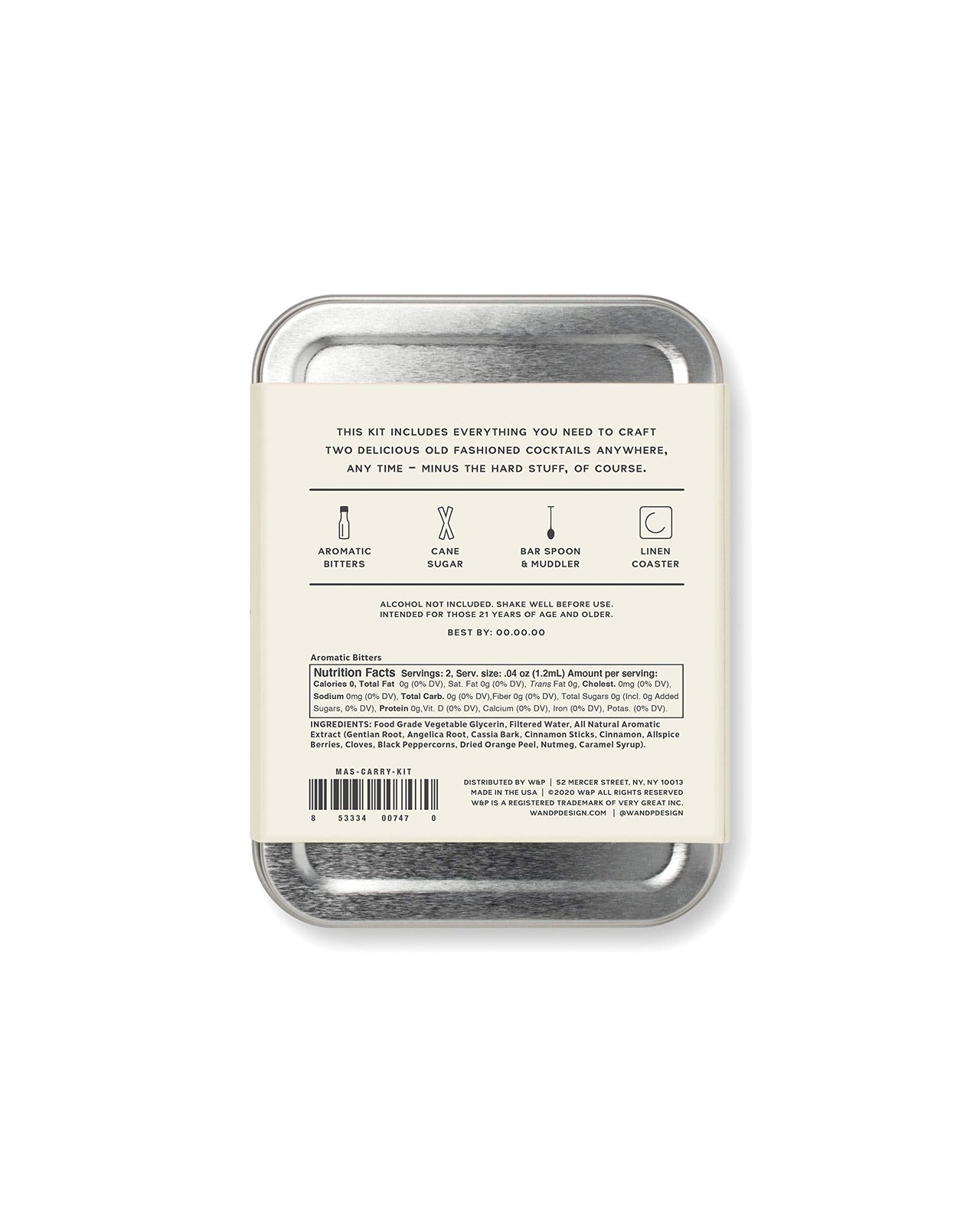 W&P Craft Cocktail Kit, Old Fashioned Portable Kit for Drinks on the Go, Carry On Cocktail Kit, Makes A Great Gift