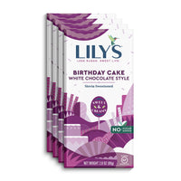 Birthday Cake White Chocolate Style Bar By Lily's  Sweets | Made with Stevia, No Added Sugar, Low-Carb, Keto Friendly | Gluten-Free & Non-GMO Ingredients | 2.8 Ounce, 4 Pack