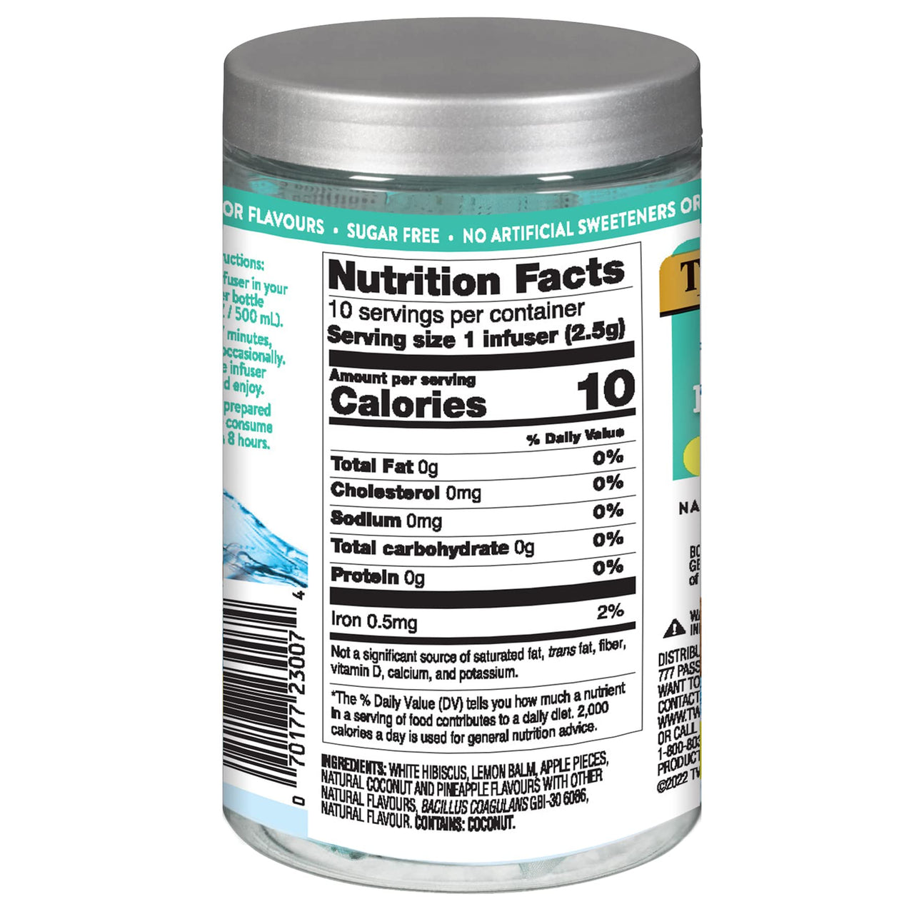 Twinings Superblends Cold Water Infusions Probiotics+ Pineapple & Coconut Flavoured, 10 Cold Water Infusers (Pack of 6)