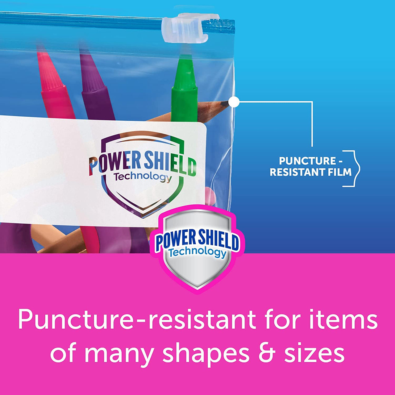 Ziploc Quart Food Storage Freezer Slider Bags, Power Shield Technology for More Durability, 34 Count