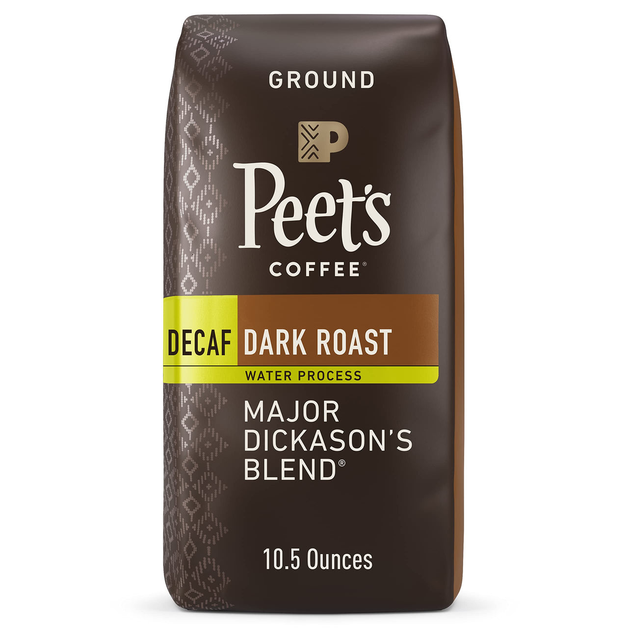 Peet's  Coffee, Dark Roast Decaffeinated Ground Coffee - Decaf Major Dickason's  Blend 10.5 Ounce Bag
