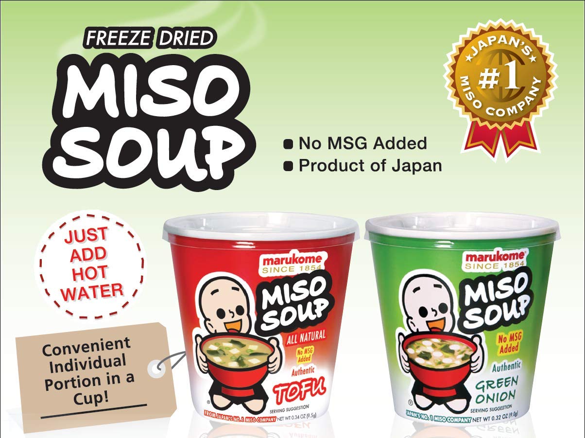Marukome Instant Miso Soup Cup Tofu, 0.32 Ounce (Pack of 6)