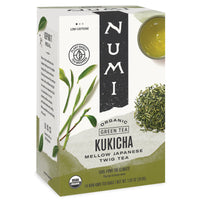Numi Organic Kukicha Green Tea, Roasted Japanese Twig Tea, 16 Count Box of Tea Bags (Pack of 3)