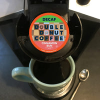 Double Donut Flavored Decaf Coffee Pods, Cinnamon Bun Coffee, Medium Roast Decaf Cinnamon Coffee, Coffee for Keurig K Cups Machines, 24 Count