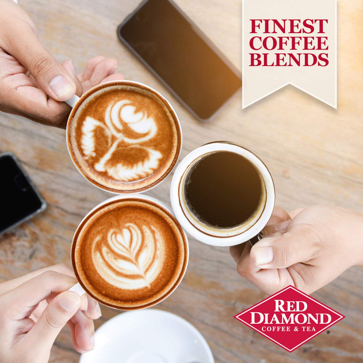 Red Diamond Ground Coffee, Dark European Roast, Premium Arabica Beans, Bold & Smooth Flavor, 11 Ounce Resealable Bag
