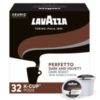 Lavazza Perfetto Single-Serve Coffee K-Cup Pods for Keurig Brewer, 32 Count, Full-bodied dark roast with bold, dark flavor and notes of caramel, 100% Arabica