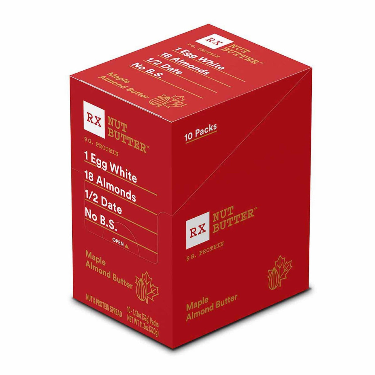 RX Nut Butter Almond Butter, Maple, Delicious Flavor, 11.3oz Box (10 Count)