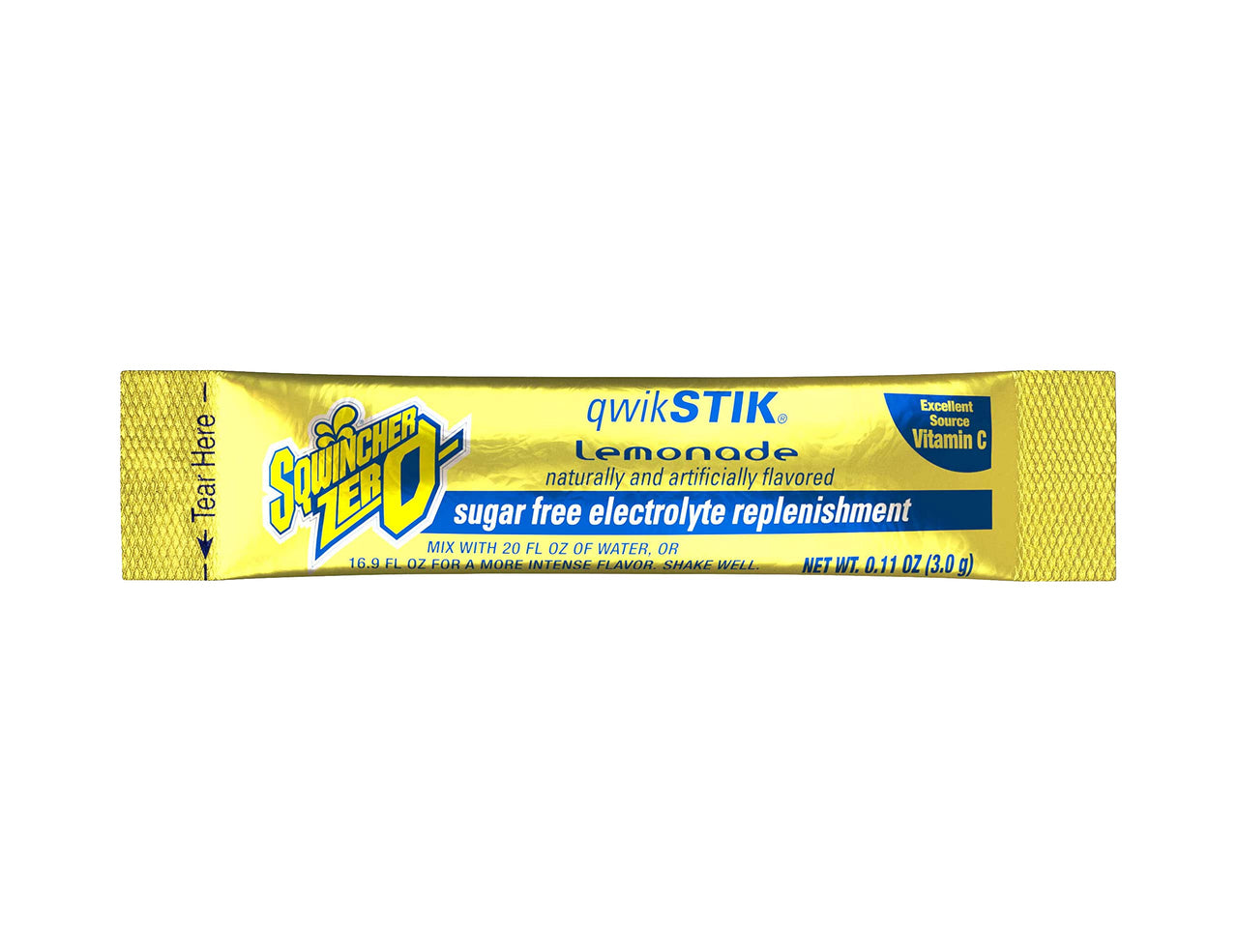 Sqwincher Zero Qwik Stik Sugar Free, Lemonade, .11 oz (Pack of 50)
