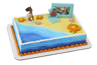 DecoSet Disney Moana Adventures in Oceania Cake Topper, 2-Piece Cake Decorations with Figurine and Photo Frame Featuring Moana and Pua