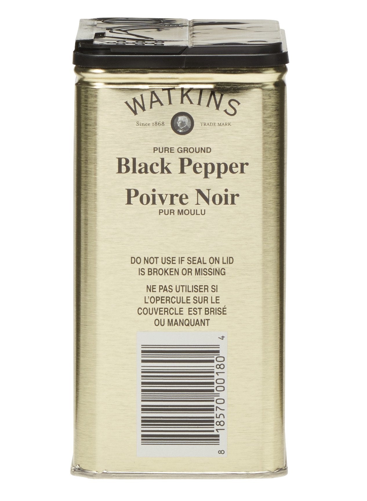 Watkins Gourmet Spice Tin, Pure Ground Black Pepper, 6 oz. Tin, 1-Pack