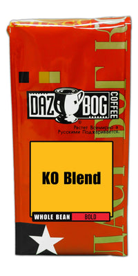 Dazbog Coffee | KO Blend | Whole Bean Coffee | 11 oz. | Dark Roast Flavor | Full-Bodied, Smoky, Pungent Blend | Intense & Lively | Heavenly Rich | Vacuum Sealed Freshness