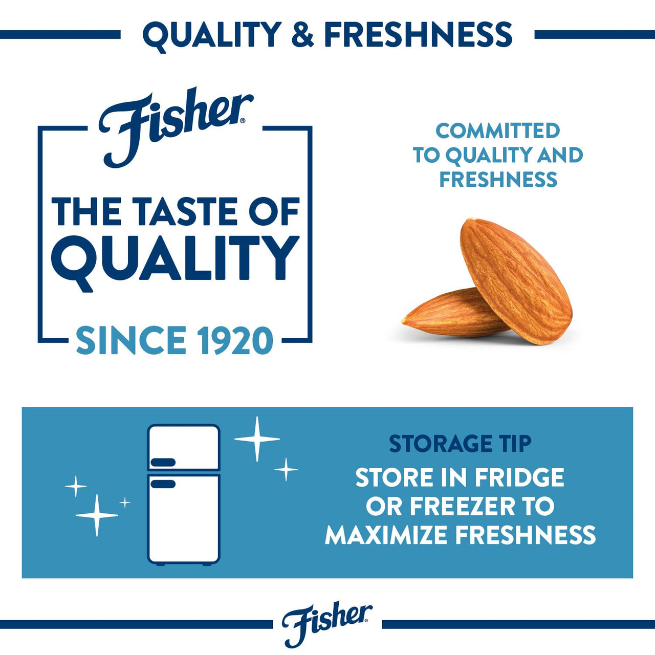 Fisher Whole Almonds, 6 Ounces, Unsalted, Low Carb Snack, No Preservatives, Naturally Gluten Free, Non-GMO, Keto, Paleo, Vegan Friendly