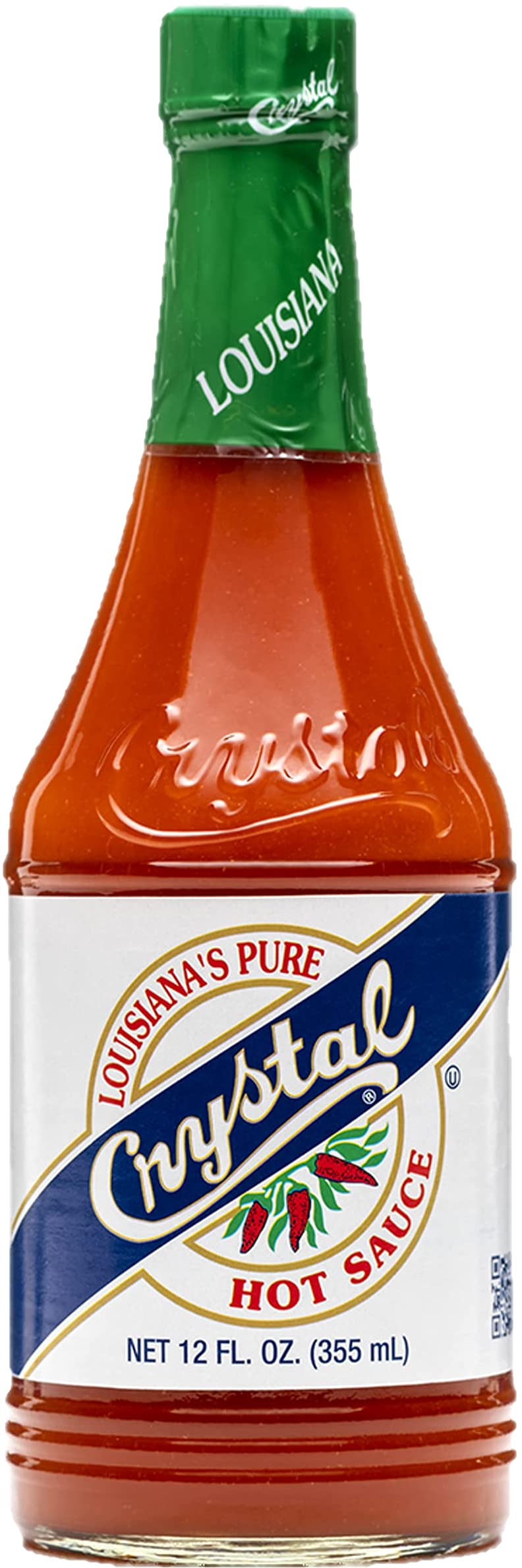 Crystal Louisiana's  Pure Hot Sauce, 12 Ounce, Aged Cayenne Peppers, Medium Heat, Flavor Gumbo to Bloody Mary's
