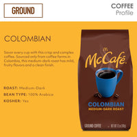 McCaf Colombian, Medium-Dark Roast Ground Coffee, 12 oz Bag